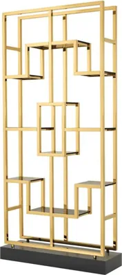 Obrázok produktu pre Casa Padrino luxusný obývačkový regál zlatý / čierny 108 x 29 x v. 240 cm - Luxusný nábytok