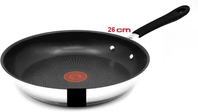 Produktbild von Tefal E30 Jamie Oliver Pfanne 26 cm Induktion 3 tlg -SET1- Bratpfanne klein Antihaft-beschichtet, Edelstahl, Spülmaschinenfest, Backofengeeignet