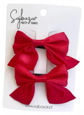 Produktbild von Sajbazar Haarspange Schleife Rot 2 Stück für Mädchen