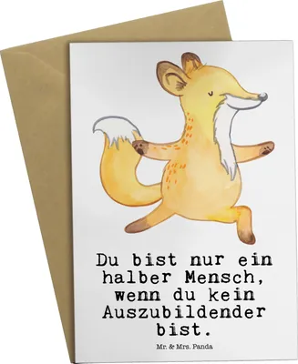 Produktbild von Mr. & Mrs. Panda Beileidskarte Auszubildender Herz - Weiß - Geschenk, weihnachtskarten, Lustig, Grußkarte, Azubi, Preis, kommunionskarte, Spruch, einladungskarten