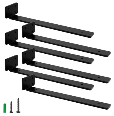 Image de Solidchoice - Ensemble de 6 supports pour étagères murales, noirs, 35 cm