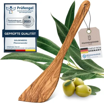 Produktbild von GOLDENBERG® Premium Pfannenwender Olive - feinstes italienisches Olivenholz - Germany - 100% Klimaneutral - Bratenwender Holz - Kochbesteck