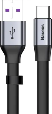 Obrázok produktu pre Baseus jednoduchý plochý kábel USB / USB typu C SuperCharge 5A 40W Quick Charge 3.0 QC 3.0 23cm sivý (CATMBJ-BG1)