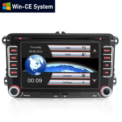 Immagine prodotto di Autoradio da 7 pollici con lettore CD/DVD, DAB+, USB e WinCE, con navigatore GPS per VW Golf 5, 6, Polo, T5, Touran e Passat