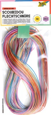 Produktbild von folia Scoubidou Flechtschnüre "Metallic Mix" Länge: 1 m 50 Stück