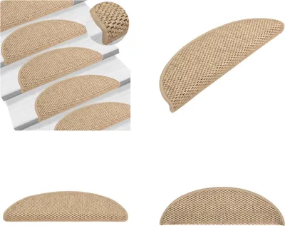 Obrázek produktu pro vidaXL Samolepicí rohože na schody Sisalový vzhled 15 ks 56x17x3 cm Písek - Rohože na schody - Koberce na schody - Koberce na schody