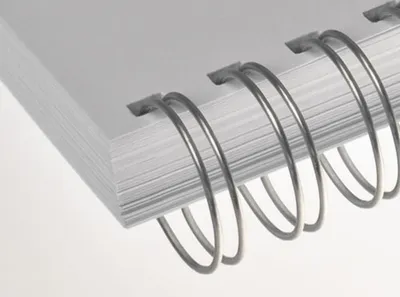Produktbild von RENZ Draht-Bindeelemente, 3:1 Teilung, Ø 16,0 mm, 34 Schlaufen (=DIN A4), nc-silber (matt-silber), 50 Stück