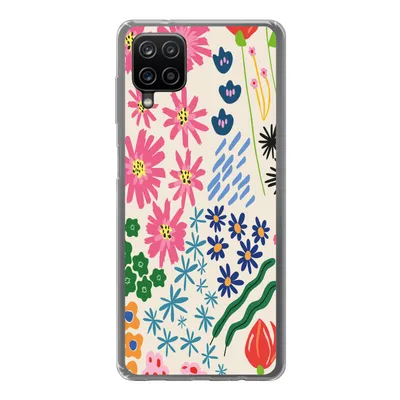 Produktbild von MuchoWow® Handyhülle Schutzhülle Hülle für Samsung Galaxy A12 Blume - Blätter - Feldblumen Silikon Softcase Handy Hülle - Bild