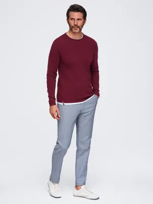Produktbild von OMBRE Pullover Baumwolle V-1 Regular Fit OM-SWSW-0103 burgundy M