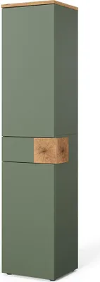 Zdjęcie produktu dla Vicco Szafka łazienkowa Eden, 40 x 184.2 cm z 2 drzwiami i 1 szufladą, Zielony/rzemieślniczy