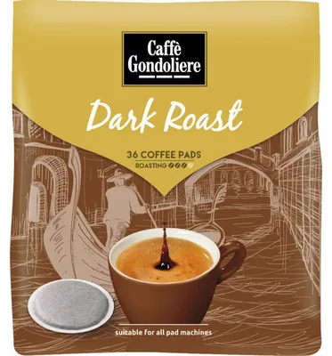 Image de Dosettes de café Caffe Gondolier Dark Roast 250g – Goût intense et fort