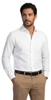Produktbild von Profuomo Baumwollhemd Slim Fit Weiß Uni