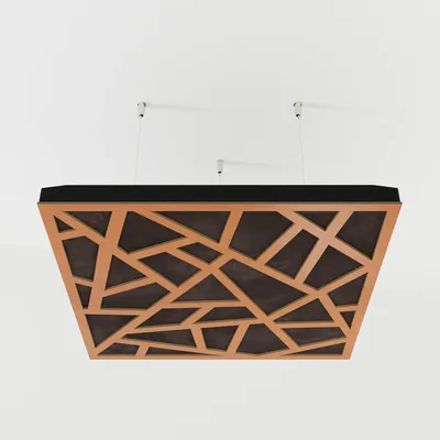 Productafbeelding van Set van 4 akoestische plafondpanelen SKYROSS, 50x50x5 cm, kersenhout/bruin