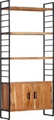 Produktbild von Bücherregal 4 Ebenen 80x30x180 cm Massivholz Akazie