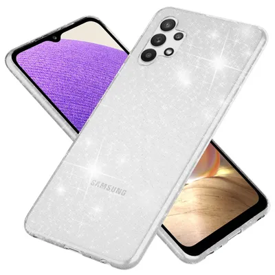 Image de NALIA Glitter Cover pour Samsung Galaxy A32 5G, Housse transparente en silicone pour téléphone portable Transparent