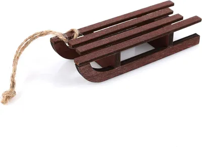 Productafbeelding van Miniatuur houten slee - Mini slee als accessoire voor de kerstkabouter - 10 x 3,5 x 2 cm