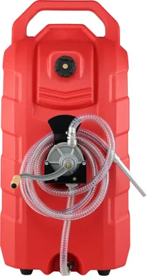 Produktbild von SucceBuy 16 Gallonen Kraftstoffbehälter, 7,8 l/min tragbarer Gasvorratstank mit Handpumpe und Gummirädern, Kraftstofftransferbehälter für Benzin, Diesel, Maschinenöl, Autos, Rasenmäher, Traktoren, Boote, Motorräder