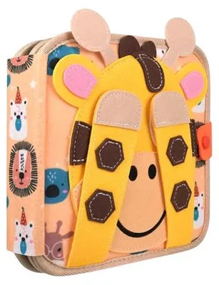 Produktbild von Kruzzel 28067 Sensorisches Montessori-Lernbuch "Giraffe"
