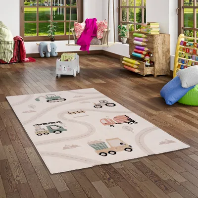 Produktbild von Kinder Teppich Happy Kids Baustelle, Größe:140x200 cm