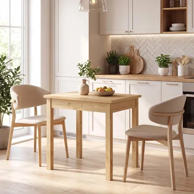Image de Table moderne et extensible, modèle SLIM, de petite taille – table à manger compacte pour la cuisine et la salle à manger – en chêne "Artisan"
