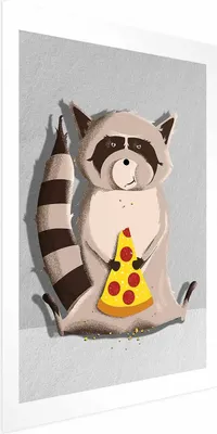 Produktbild von Posterpapier Poster - Raccoon Glutton 29.7x42 cm Für Kinder g-A-0192-ao-a
