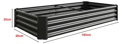 Zdjęcie produktu dla Podwyższona grządka metalowa - Grządka ogrodowa - Konstrukcja bez podłoża - Stal odporna na rdzę - Do uprawy warzyw, ziół i kwiatów - Szara