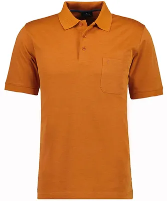Ragman H-Polo Polo Soft-Knit uni in braun
