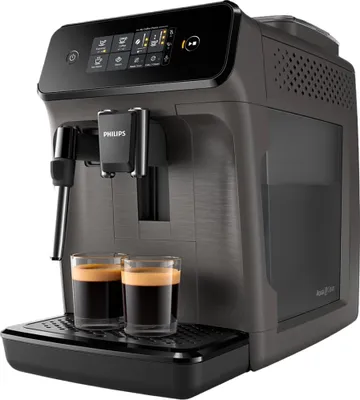 Zdjęcie produktu dla W pełni automatyczny ekspres do kawy Philips na 2 rodzaje kawy, ekspres do kawy espresso, 1,8 l, kawa ziarnista, wbudowany młynek, 1500 W, czarny (filtr wodny nie wchodzi w skład zestawu)