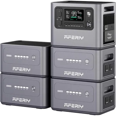 Produktbild von AFERIY P280 Powerstation Set 10kWh LiFePO4 – 2800W, 4 Zusatzakkus