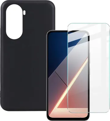 Image de Housse TPU + verre de protection pour Xiaomi Poco M7 4G Silicone Protection Bundle 9H verre dur