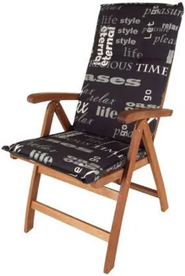 Produktbild von Universal Hochlehner Auflage - Lyfestyle - Garten Stuhl Polster Sitz Kissen mit Schriftzug