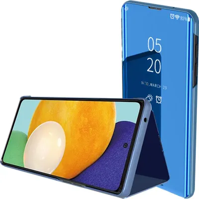 Image de Clear View Case pour Samsung Galaxy A24 4G Cover avec rabat Bleu