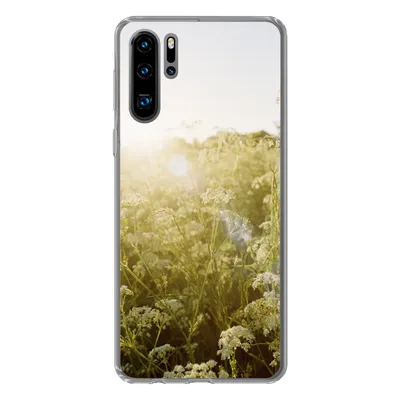 Produktbild von MuchoWow® Handyhülle Schutzhülle Hülle für Huawei P30 Pro Blumen - Weiß - Frühling Silikon Softcase Handy Hülle - Schutzdeckel