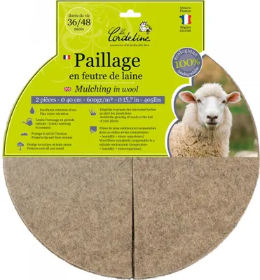 Image de Lot de 2 disques de paillage, 600 g/m², 0.4x0.4 m