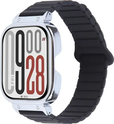 Obrázok produktu pre Pre Xiaomi Redmi Watch 5 / Watch 4 Silikónový remienok s kovovým puzdrom Black