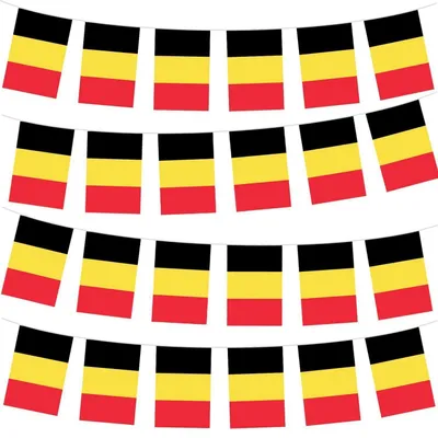 Produktbild von Flaggenkette Belgien 10m mit 30 Flaggen für EM & Olympia Deko