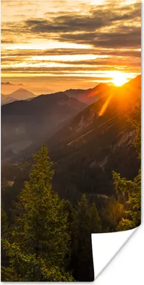 Produktbild von MuchoWow® Poster Alpen - Berg - Sonne 20x40 cm - Plakat - Foto