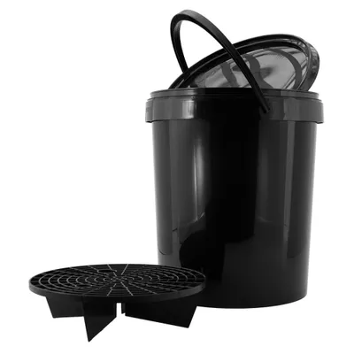 Immagine prodotto di AUTO-STYLE Secchio per auto 15L Nero + Coperchio + Griglia/Setaccio