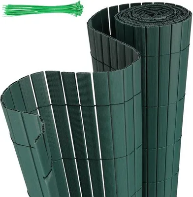 Imagen del producto de Pantalla protectora para balcón - Panel protector de PVC de 1,4 x 3 metros - para uso exterior - color verde - 2 unidades