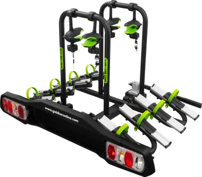 Produktbild von GO BIKER ZENITH 4 Fahrradträger für 4 Fahrräder - Kippbar - Diebstahlschutz - Einfache Installation - Sicherer Transport - Unterstützt 15kg pro Schiene (max. 60kg)