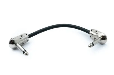 Produktbild von SYSTEM-S Audio Klinke Kabel 15 cm AUX 6,35 mm 2 polig Stecker zu Stecker Winkel Adapter