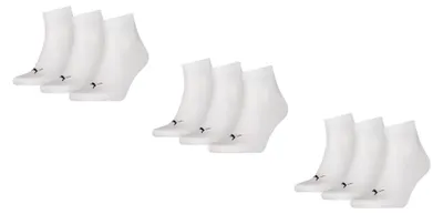 Obrázok produktu pre Puma Quarter Socken 9-dielna sada, biela, veľkosť 39-42. Veľkosť: 39-42