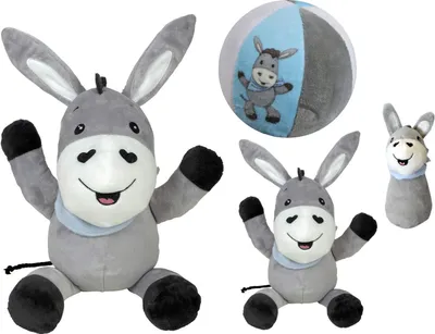 Immagine prodotto di Happy People - Asino peluche set di 4 giocattoli peluche per bambini bambini per ragazzi