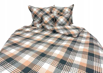 Produktbild von Zbyszko I Baumwoll Bettwäsche Set 220x200 cm Braun Schwarz
