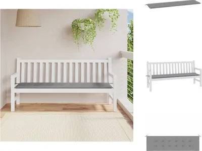 Produktbild von vidaXL Gartenbank-Auflage Grau 180x50x3 cm Oxford-Gewebe -  Sitzpolster