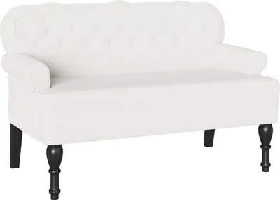 Produktbild von vidaXL Chesterfield Bank Weiß 119,5 x 64,5 x 75 cm Kunstleder