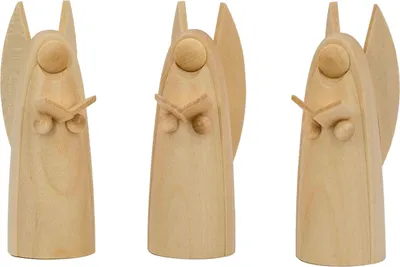 Obrázek produktu pro Miniaturní figurky Tři stylizovaní andělé aleluja přírodní s písničkami ŠxVxH 2,5x6x3cm NOVINKA