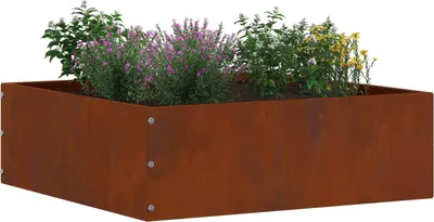 Image de vidaXL Bordure de pelouse rouillée 40 x 40 x 13 cm Acier résistant aux intempéries