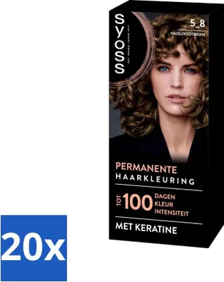 Obrázek produktu pro SYOSS - Barvení 5-8 oříškově hnědá - barva na vlasy - krytí šedin - snižuje lámavost vlasů - hodnotné balení - 20 kusů