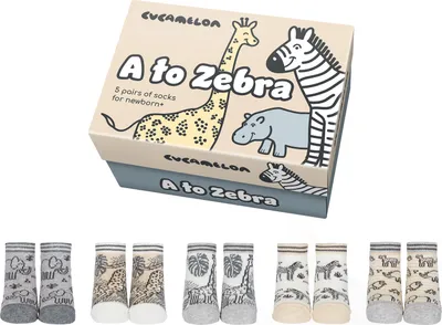 Produktbild von A to Zebra Safari Cucamelon Socken für Babys im 5er Set